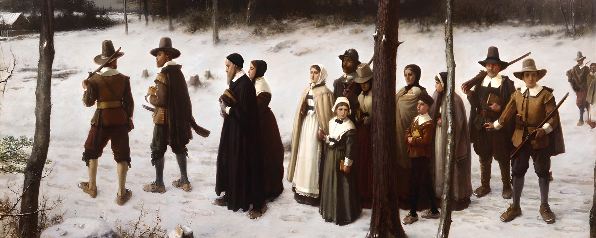 Pilgrims Going To Church by George Henry Boughton