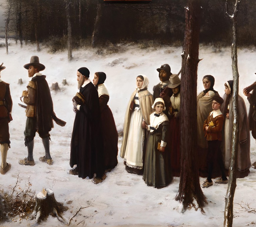 Pilgrims Going To Church by George Henry Boughton