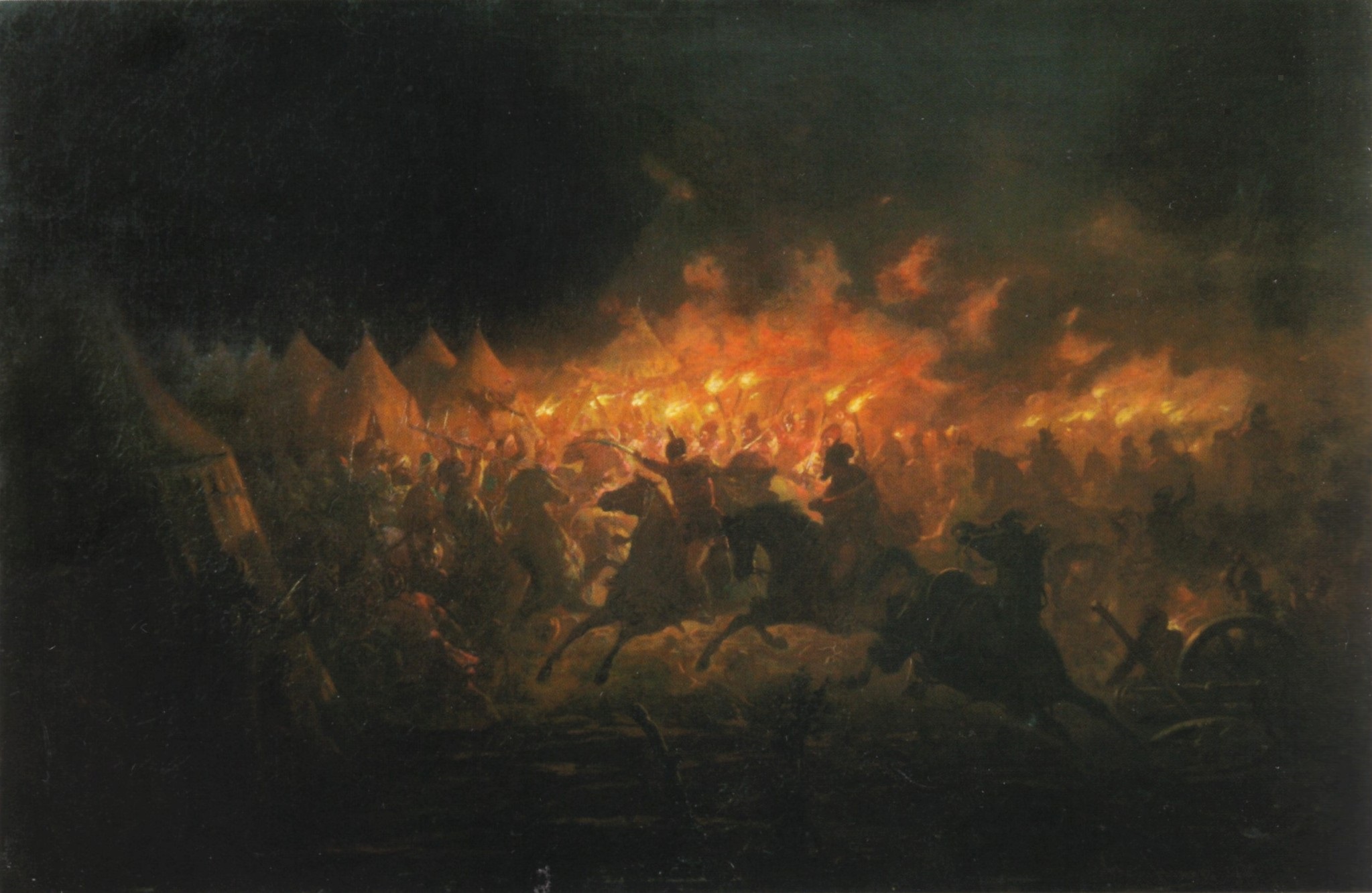 The Battle with Torches, a painting by Theodor Aman about Vlad's Night Attack at Târgoviște