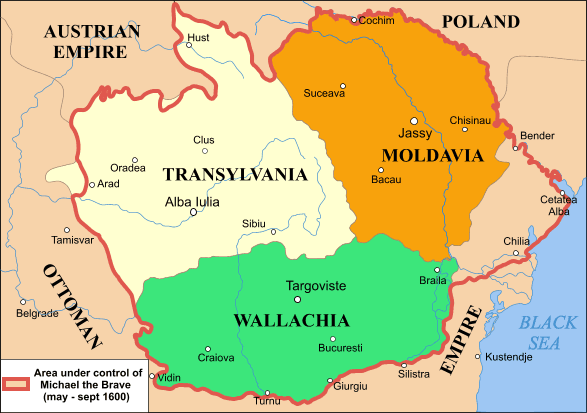 Romania - Wallachia, Transylvania, Moldavia Map