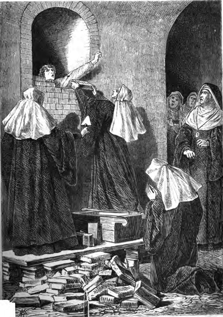 Immurement of a nun (fictitious depiction in an illustration from 1868)